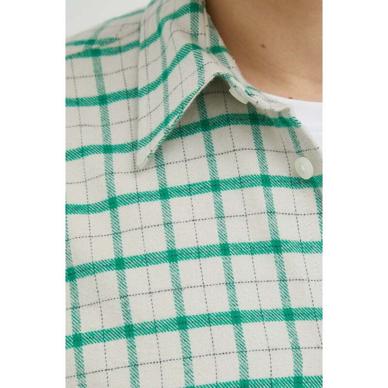 Košile Samsoe Samsoe , zelená barva, regular, s klasickým límcem