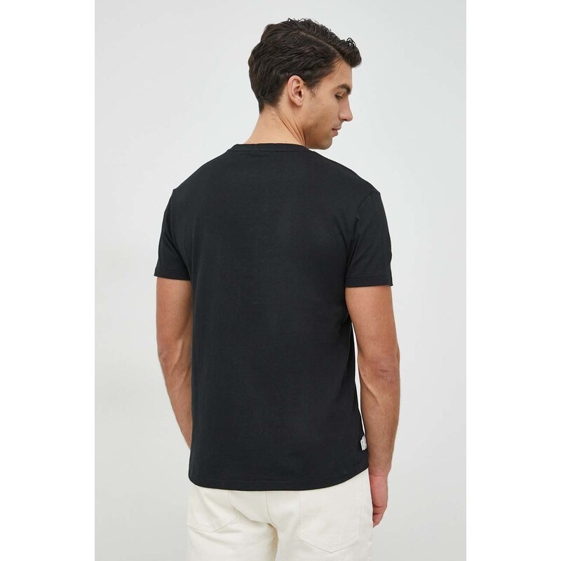 Bavlněné tričko Polo Ralph Lauren , černá barva, s aplikací