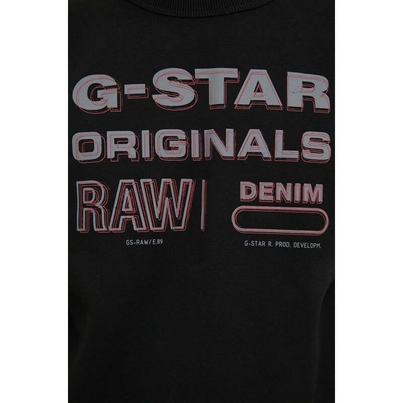 Mikina G-Star Raw pánská, černá barva, s potiskem