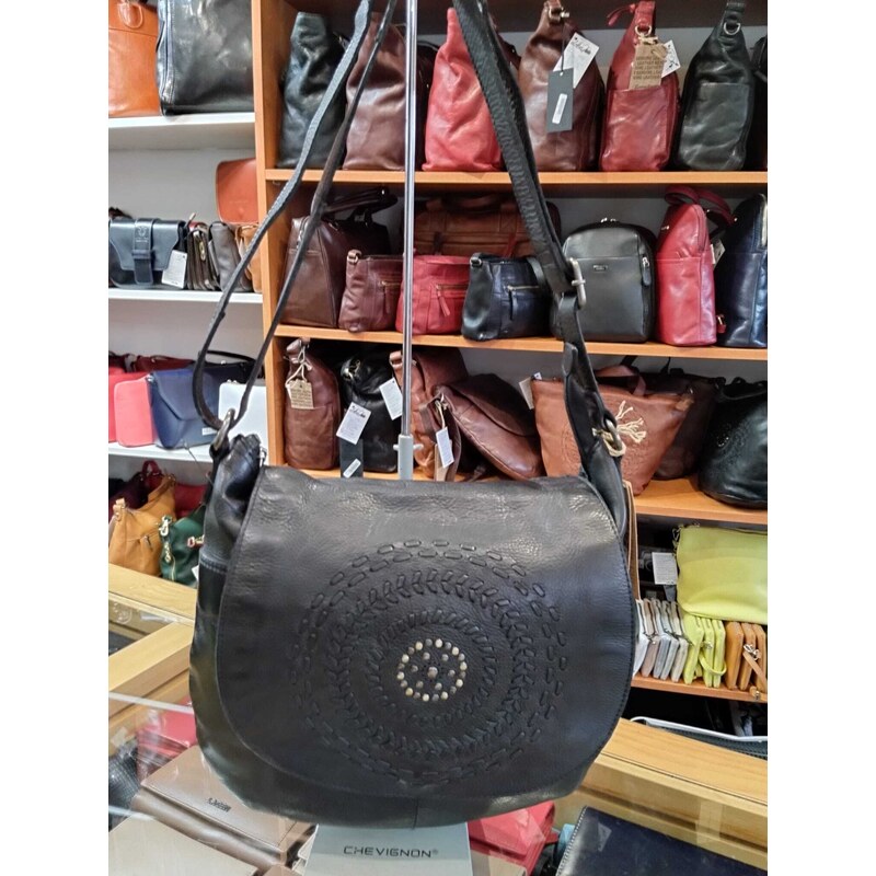 Kožená dámská crossbody kabelka Gianni Conti - černá - GLAMI.cz