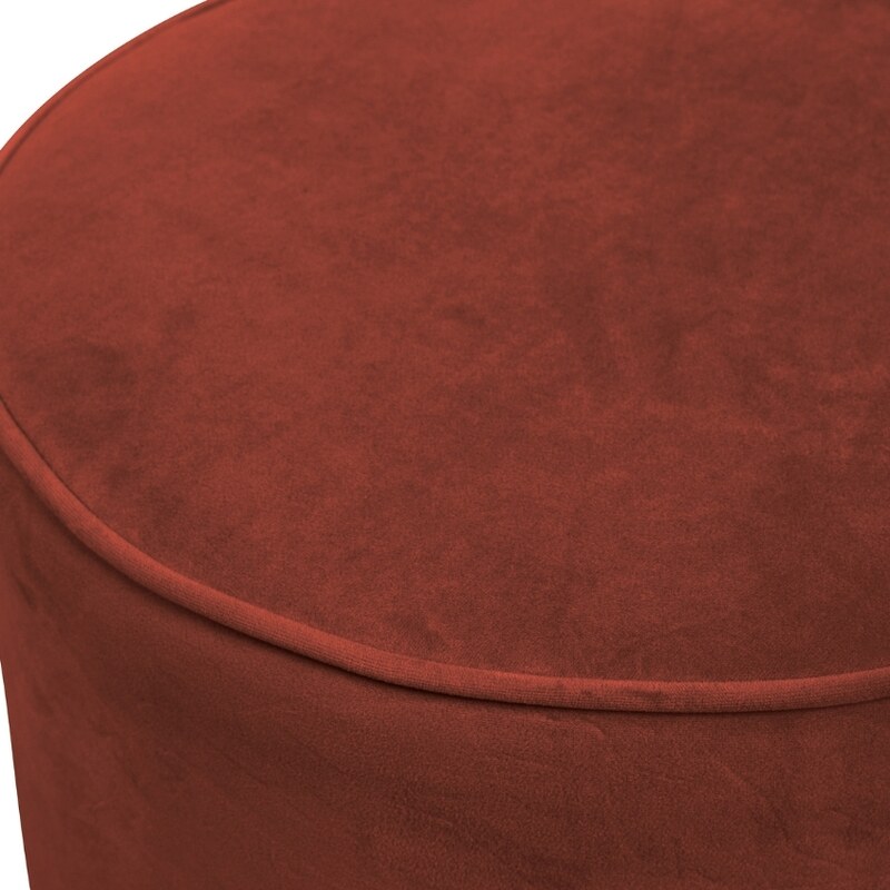 Hoorns Cihlově červený sametový taburet Cinam 40 cm