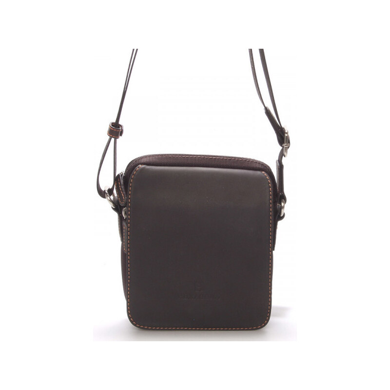 Menší pánská nylonová crossbody s koženou klopou Hexagona