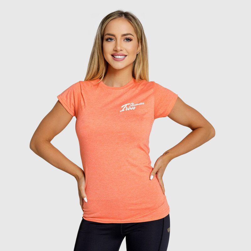 Dámské fitness tričko Iron Aesthetics Fit, oranžové