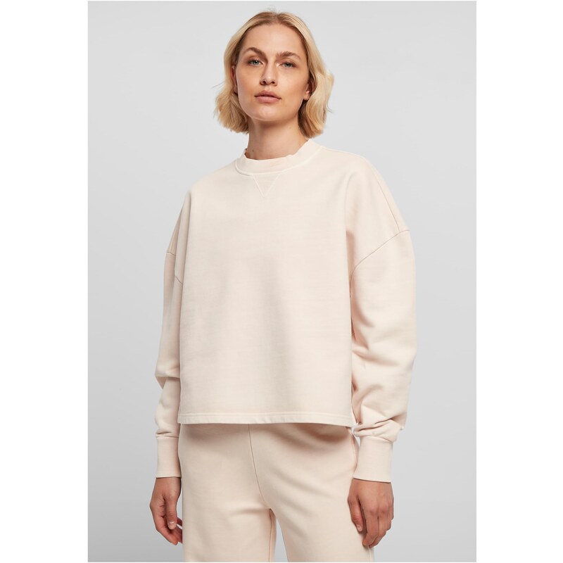 Urban Classics Dámský Heavy Terry Garment Dye Crewneck růžový