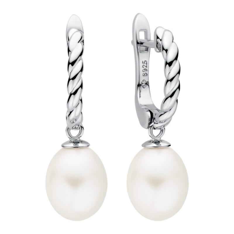 Gaura Pearls Stříbrné náušnice s bílou 8-8.5 mm perlou Maya, stříbro 75457230