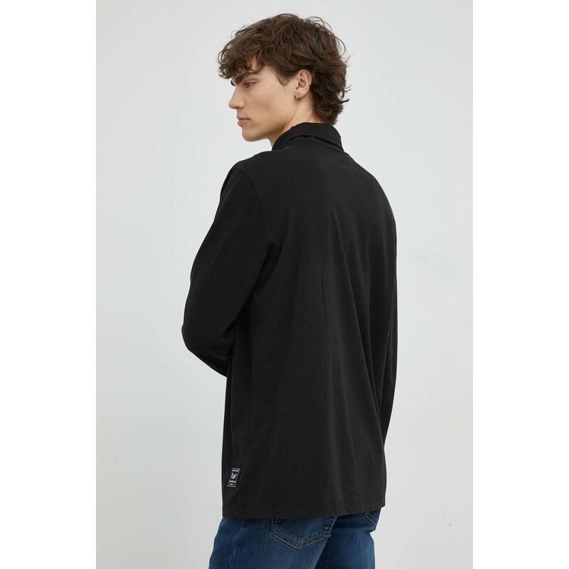 Bavlněné tričko s dlouhým rukávem Levi's černá barva