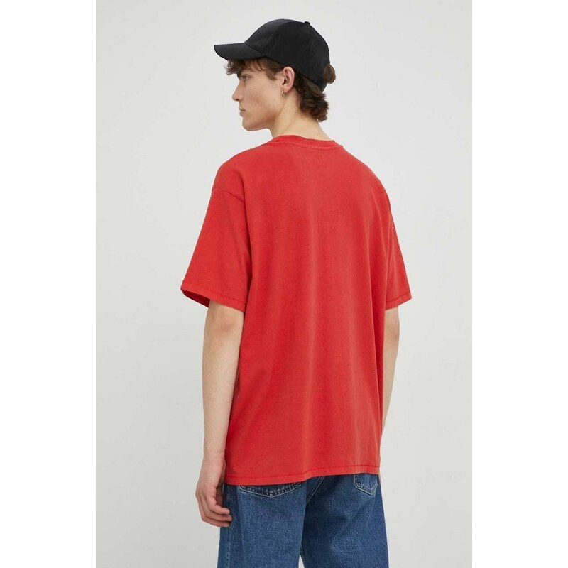 Bavlněné tričko Levi's červená barva