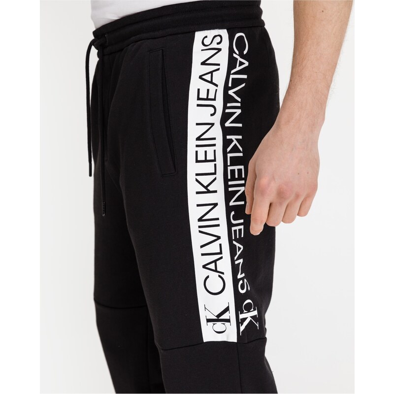 Černé pánské tepláky Calvin Klein Jeans Mirror Logo - Pánské