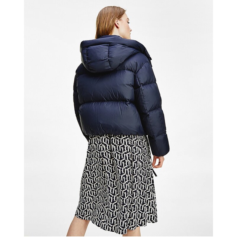 Tmavě modrá dámská zimní prošívaná bunda Tommy Hilfiger Down Puffer - Dámské