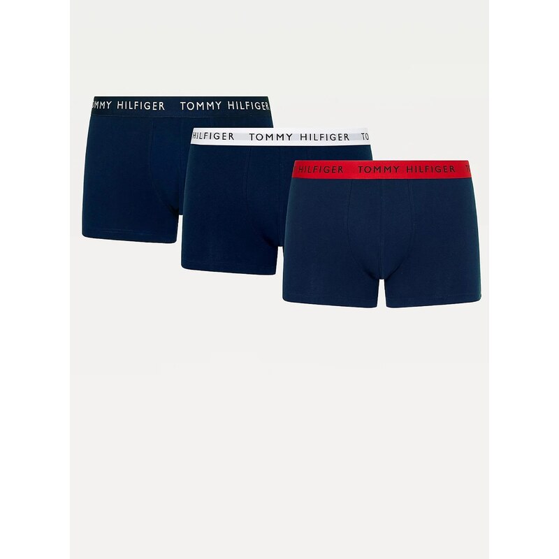 Sada tří tmavě modrých pánských boxerek Tommy Hilfiger Underwear - Pánské