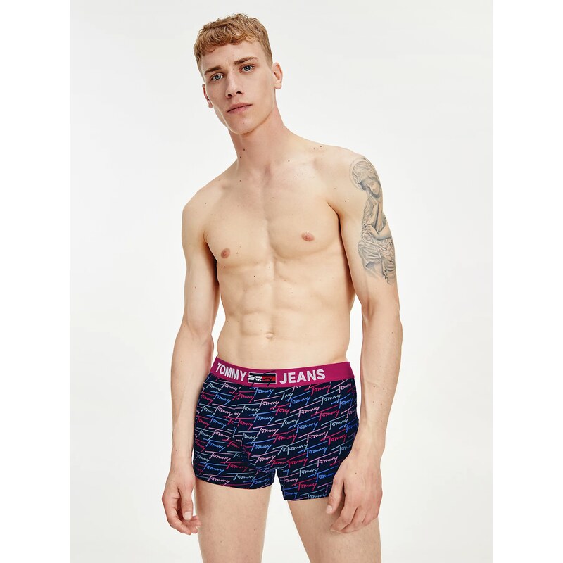 Tmavě modré pánské vzorované boxerky Tommy Hilfiger Underwear - Pánské