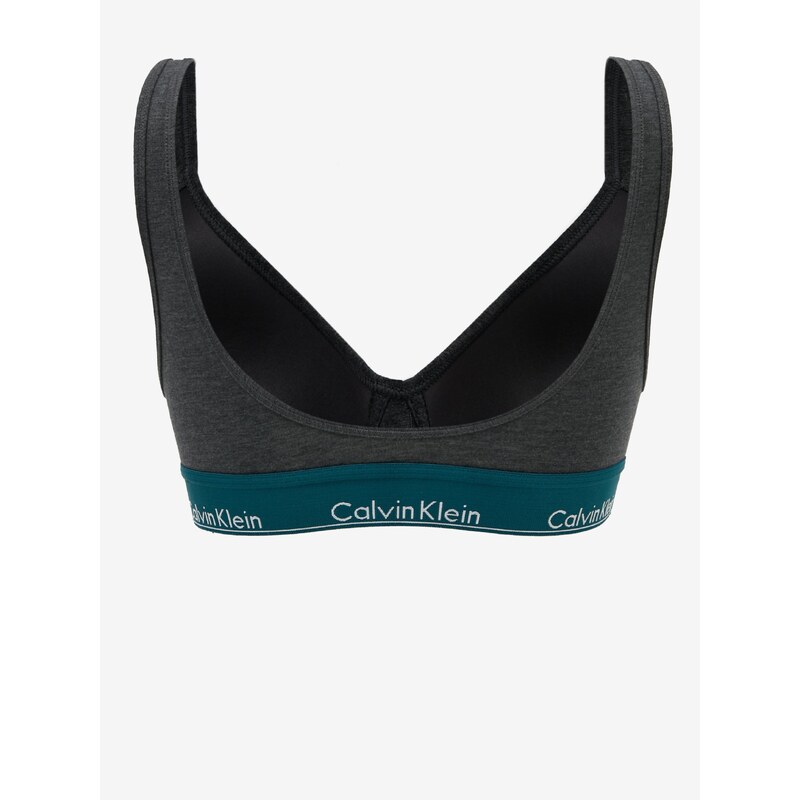 Tmavě šedá žíhaná braletka Calvin Klein Underwear - Dámské