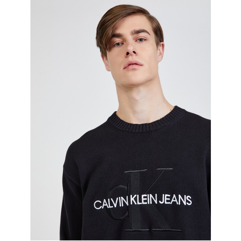 Černý pánský svetr Embroidery Calvin Klein Jeans - Pánské