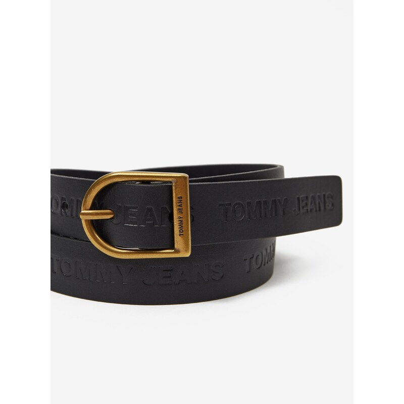 Tommy Hilfiger Černá dámský kožený pásek Tommy Jeans Logo Fashion Belt - Dámské