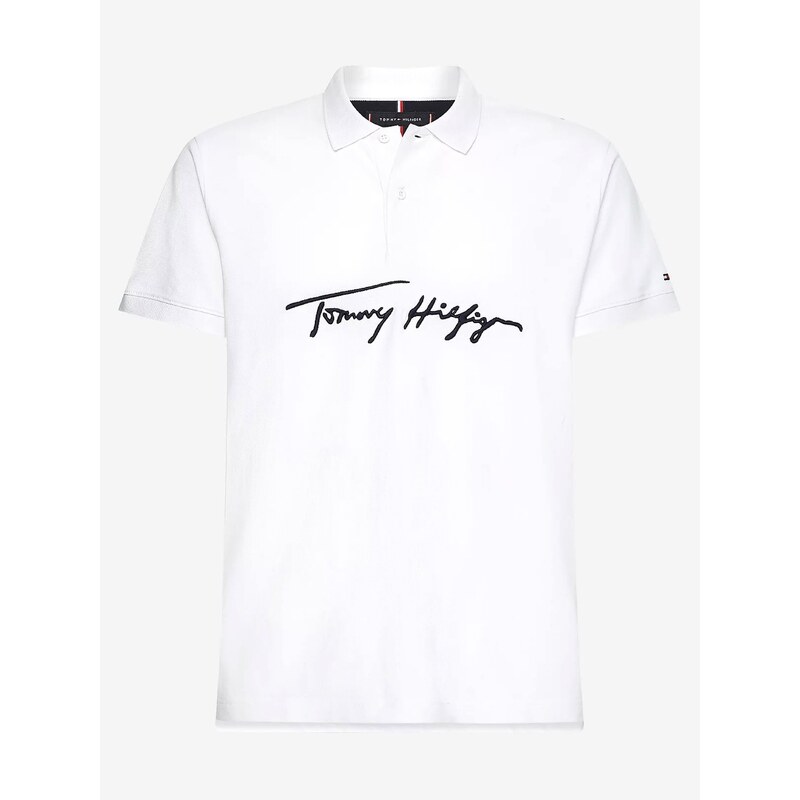 Bílé pánské polo tričko Tommy Hilfiger - Pánské