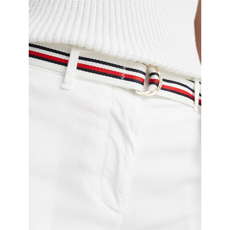 Bílé dámské zkrácené chino kalhoty Tommy Hilfiger - Dámské