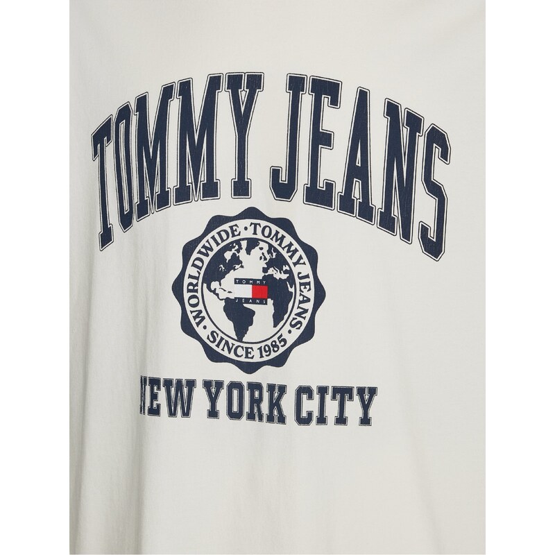 Tommy Hilfiger Krémové pánské tričko Tommy Jeans - Pánské