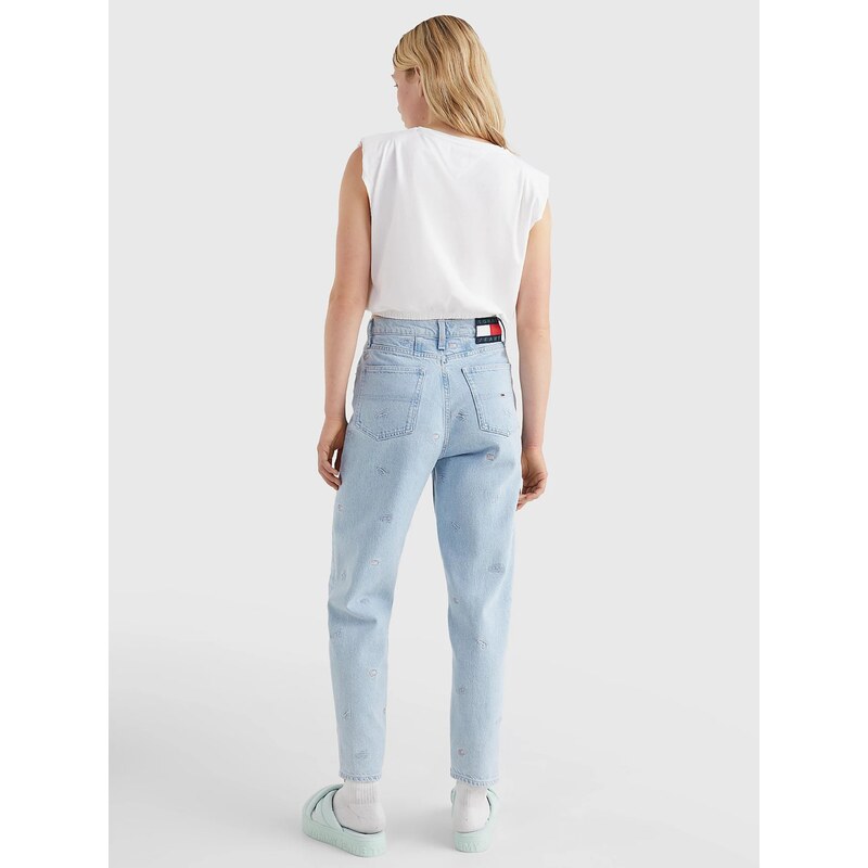 Tommy Hilfiger Bílé dámské cropped tričko Tommy Jeans - Dámské