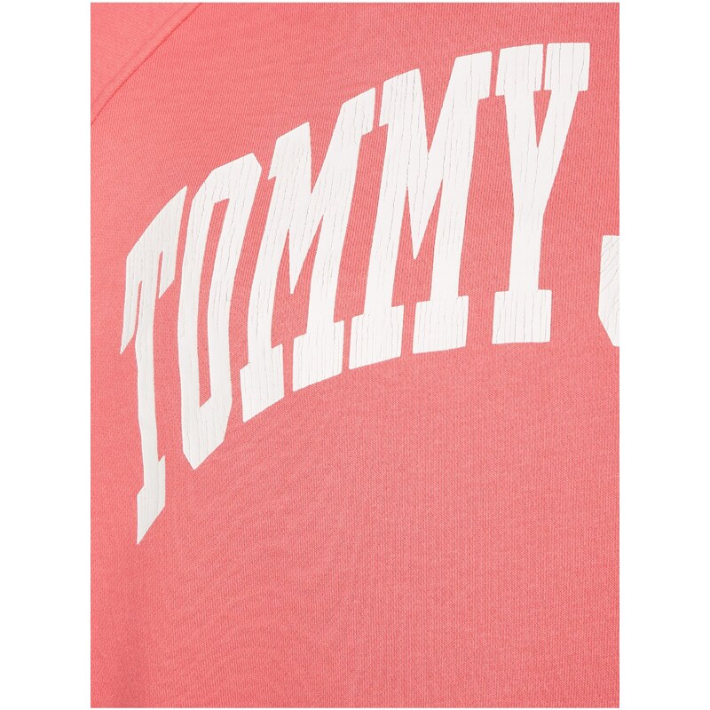 Tommy Hilfiger Růžová dámská mikina s kapucí Tommy Jeans - Dámské