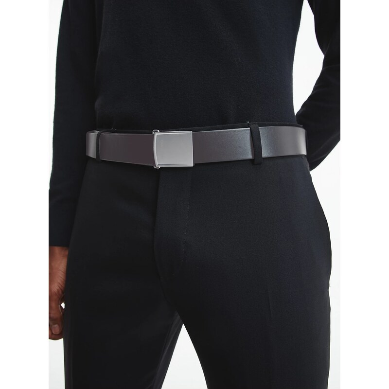 Černý pánský kožený pásek Calvin Klein Jeans - Pánské