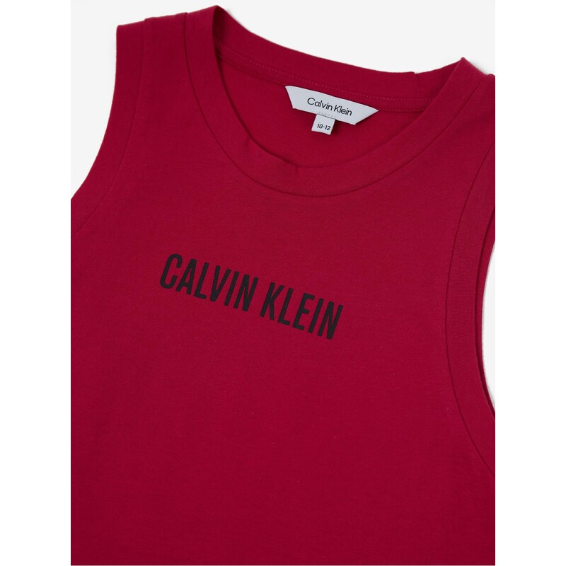 Tmavě růžové holčičí šaty Calvin Klein Jeans - unisex