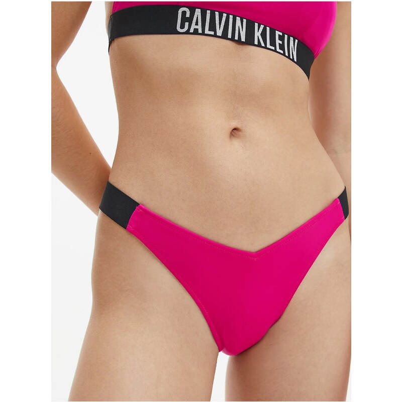 Tmavě růžový dámský spodní díl plavek Calvin Klein Underwear - Dámské