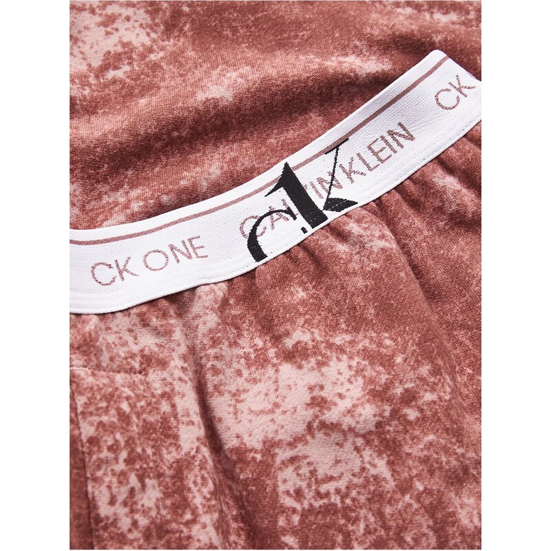 Starorůžové dámské batikované tepláky Calvin Klein Jeans - Dámské
