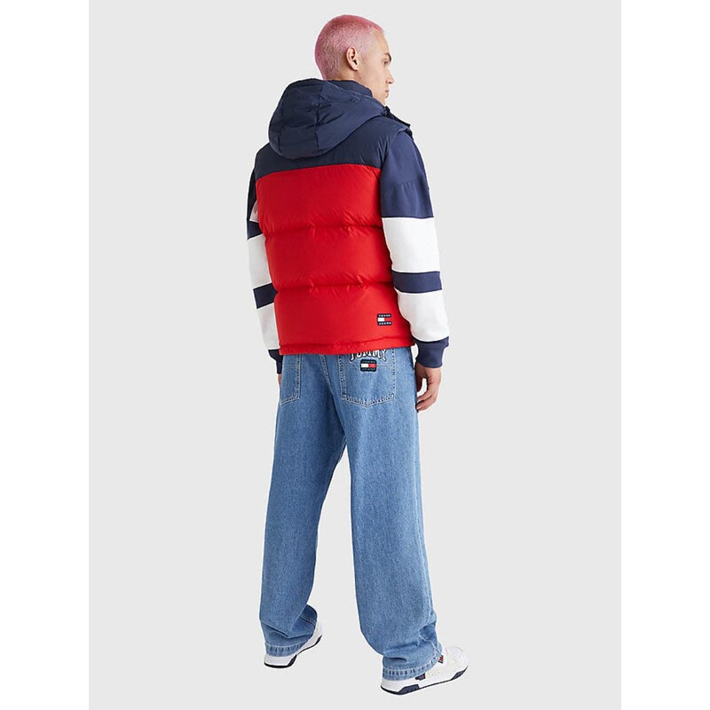 Tommy Hilfiger Modro-červená pánská prošívaná vesta Tommy Jeans - Pánské