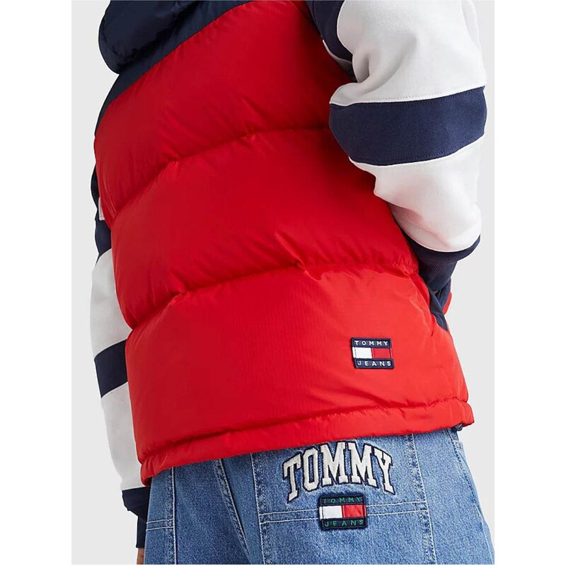 Tommy Hilfiger Modro-červená pánská prošívaná vesta Tommy Jeans - Pánské