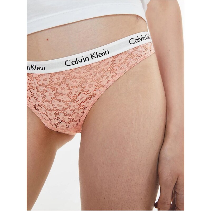 Meruňkové dámské krajkové kalhotky Calvin Klein Underwear - Dámské