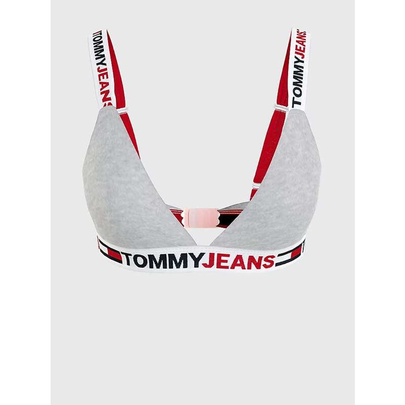 Tommy Hilfiger Světle šedá dámská žíhaná podprsenka Tommy Jeans - Dámské