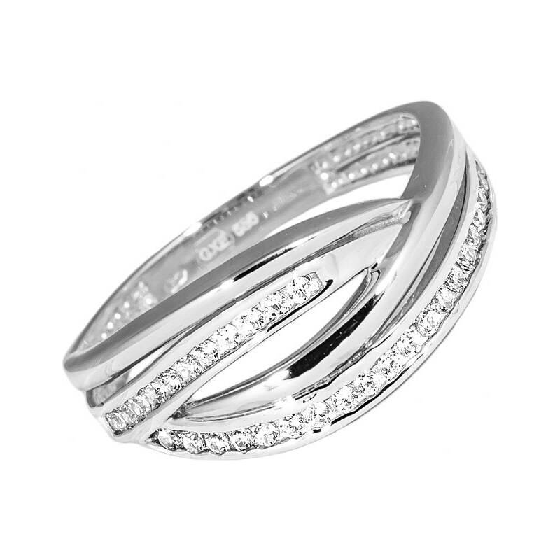 GEMMAX Jewelry Dámský masivní prsten se zirkony 54 GLRWB-54-08531