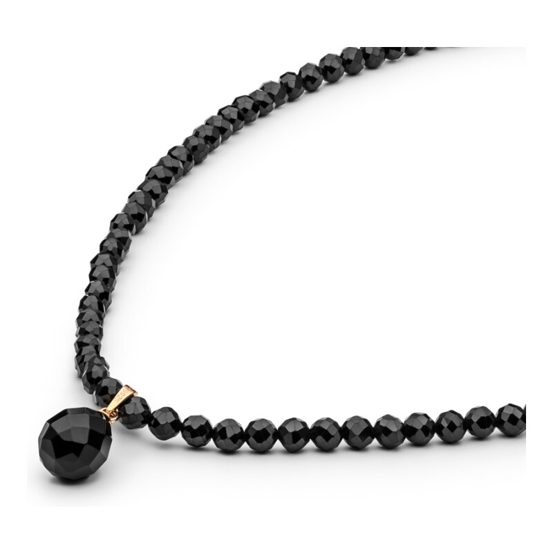 Gaura Pearls Stříbrný náhrdelník Grinia, černý onyx, spinel - stříbro 925/1000