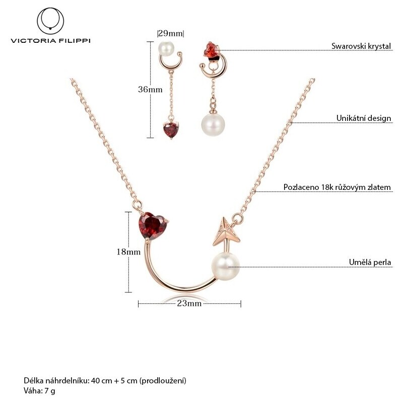 Victoria Filippi Souprava náhrdelníku a náušnic Swarovski Elements Jasmine