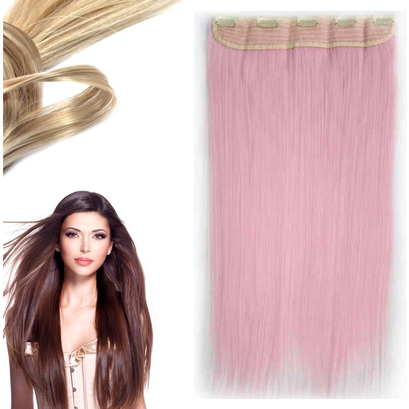 Girlshow Clip in vlasy - 60 cm dlouhý pás vlasů - odstín Light Pink