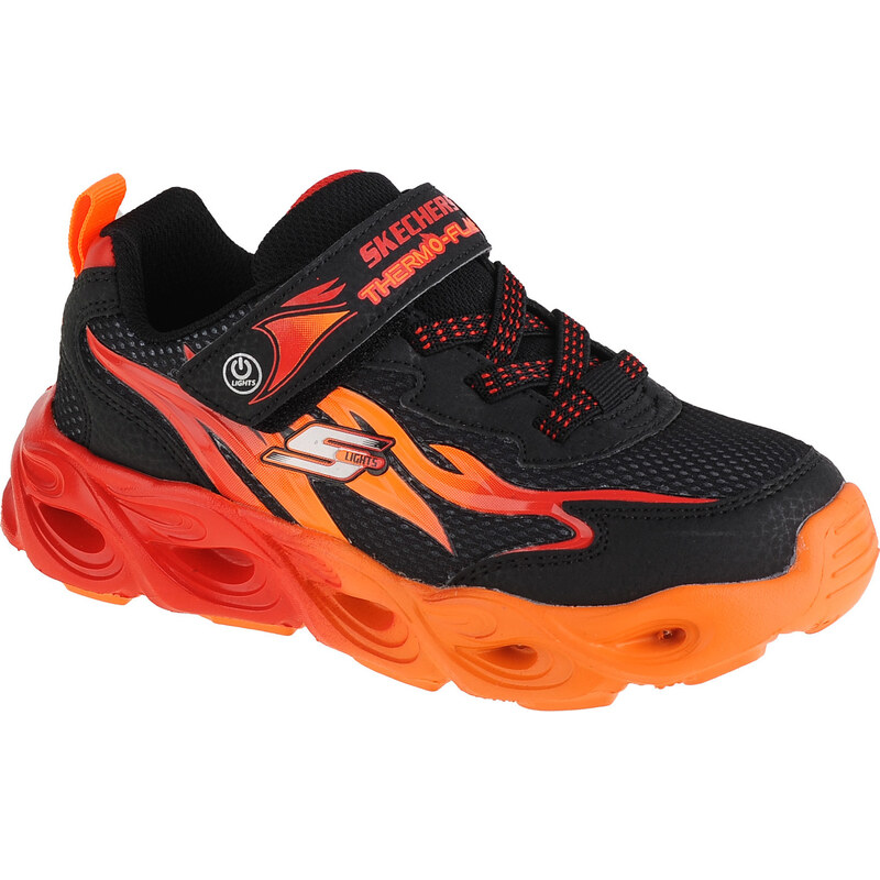 Černo-oranžové chlapecké tenisky Skechers Thermo Flash - Heat