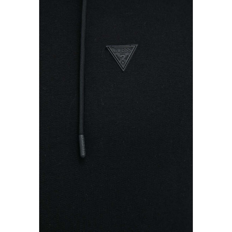 Mikina Guess ALDWIN pánská, černá barva, s kapucí, hladká, Z2YQ29 K9V31