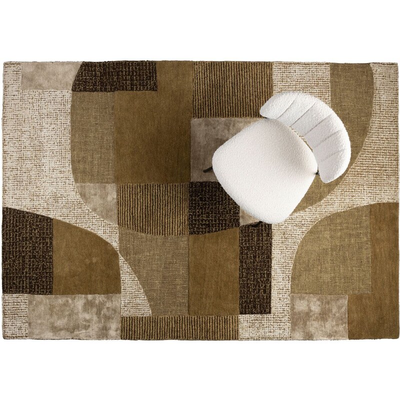 White Label Zelený koberec WLL Silvan 160 x 230 cm