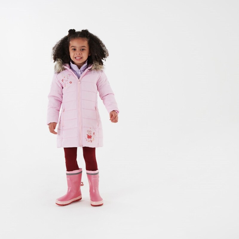 Dívčí prošívaný kabát Regatta PEPPA světle růžová