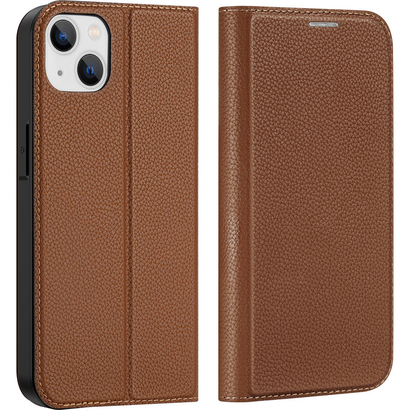 Knížkové pouzdro pro iPhone 14 PLUS - DuxDucis, SkinX2 Brown