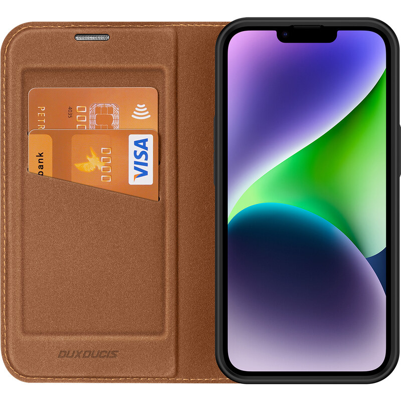 Knížkové pouzdro pro iPhone 14 PLUS - DuxDucis, SkinX2 Brown