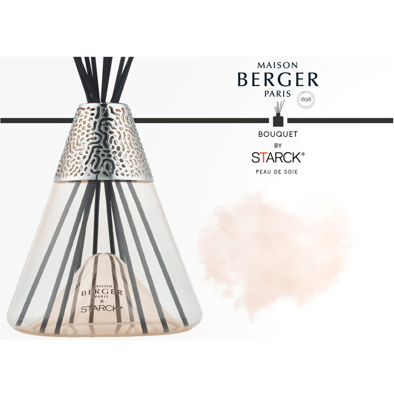 Maison Berger Paris – Starck sada difuzér s tyčinkami a náplň Peau de Soie (Hedvábná kůže), růžová