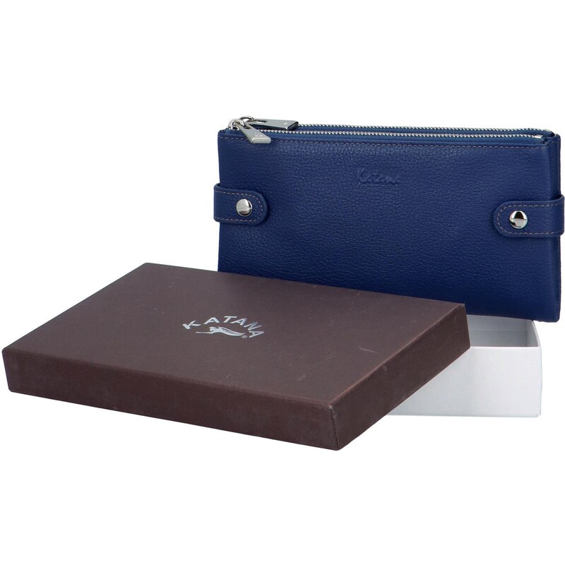 Dámská kožená peněženka modrá - Katana Mullina modrá