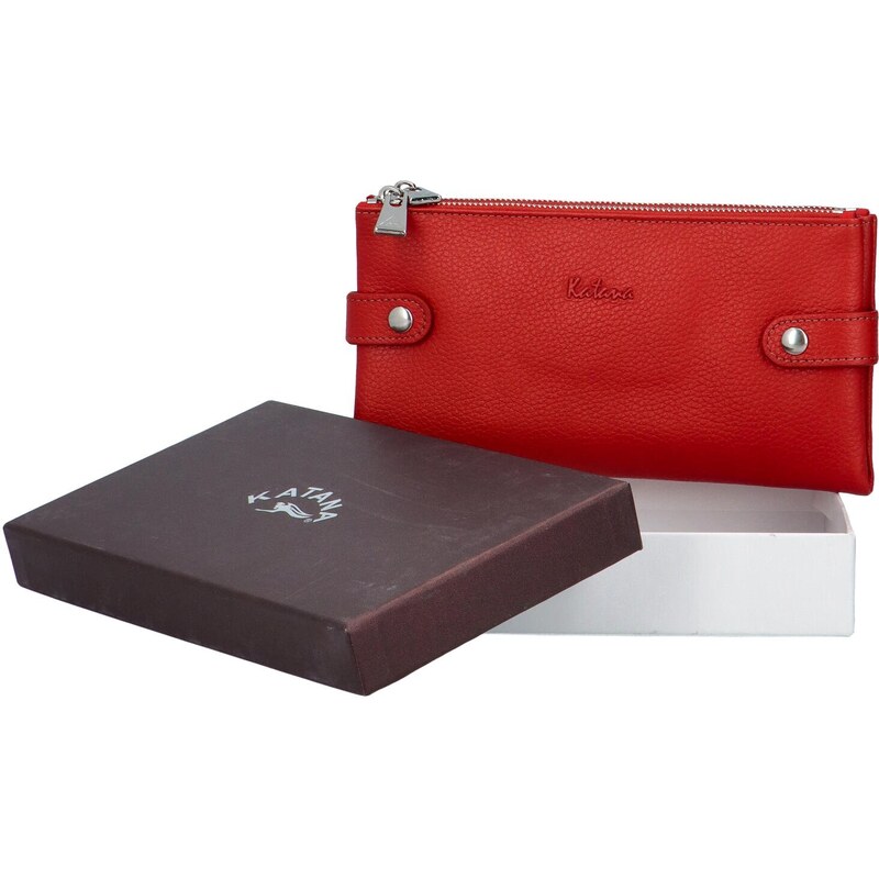 Dámská kožená peněženka červená - Katana Mullina červená