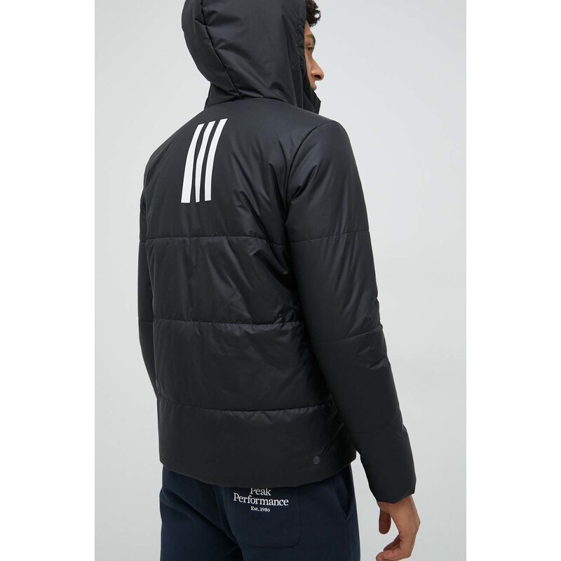 Bunda adidas pánská, černá barva, přechodná