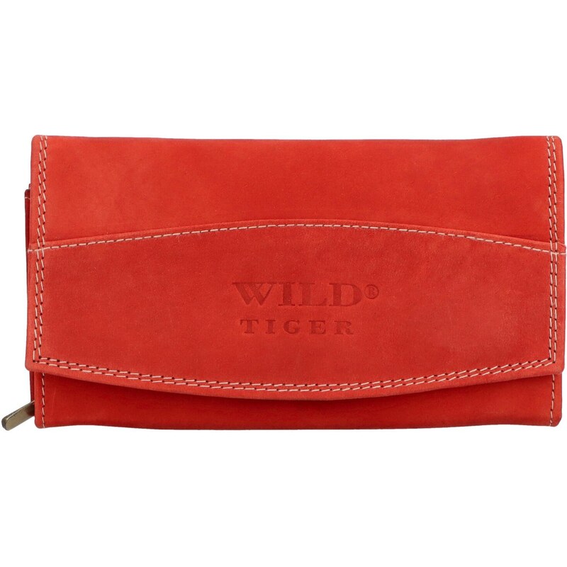 WILD collection Dámská kožená peněženka červená - Wild Tiger Liliane červená