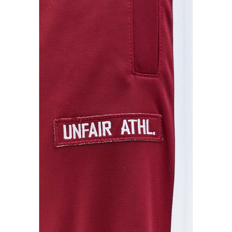 Tepláky Unfair Athletics pánské, vínová barva, s aplikací