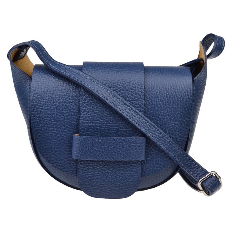 NovaKabelka.cz Kožená kabelka crossbody Roberta Blu modrá