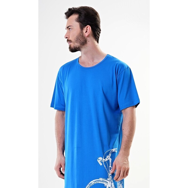 Cool Comics Pánská noční košile s krátkým rukávem Velké kolo - modrá