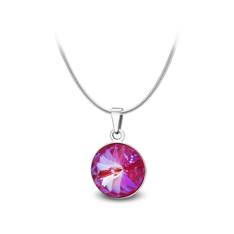 Jewellis ČR Jewellis ocelový náhrdelník s krystalem Rivoli Swarovski - Royal Red Delite